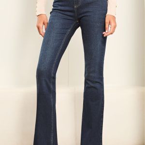 SUM380 Dark Blue Mid Rise Flare jeans