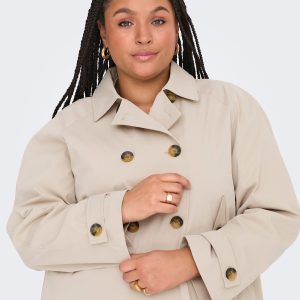 SUM345 Curve Natural Light Short Trenchcoat